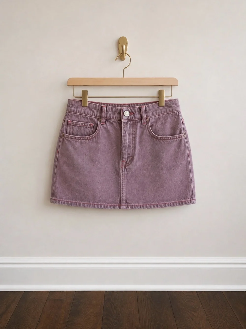 MM6 Maison Martin Margiela Mauve Denim Mini Skirt